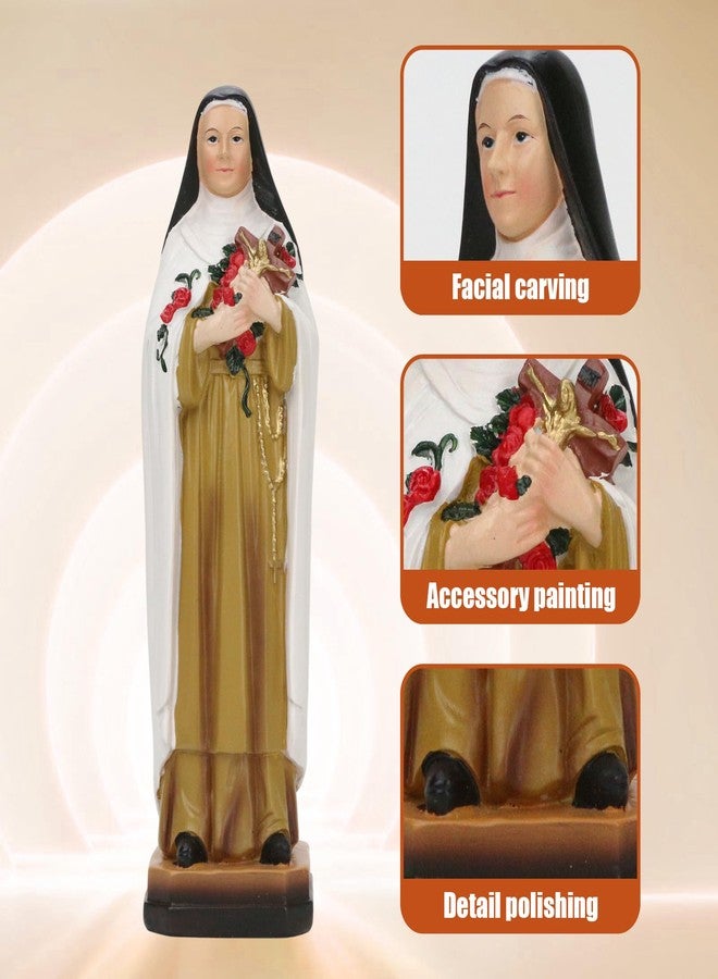 KH866 St Therese of Lisieux Statue - 8.2 x 2.4 x 2.2 Inch Resin Catholic Saint Figurine on Base, Inspirational Christian Gift, Religious Decor for Holiday, Reception, Celebration, or Housewarming - Image 3